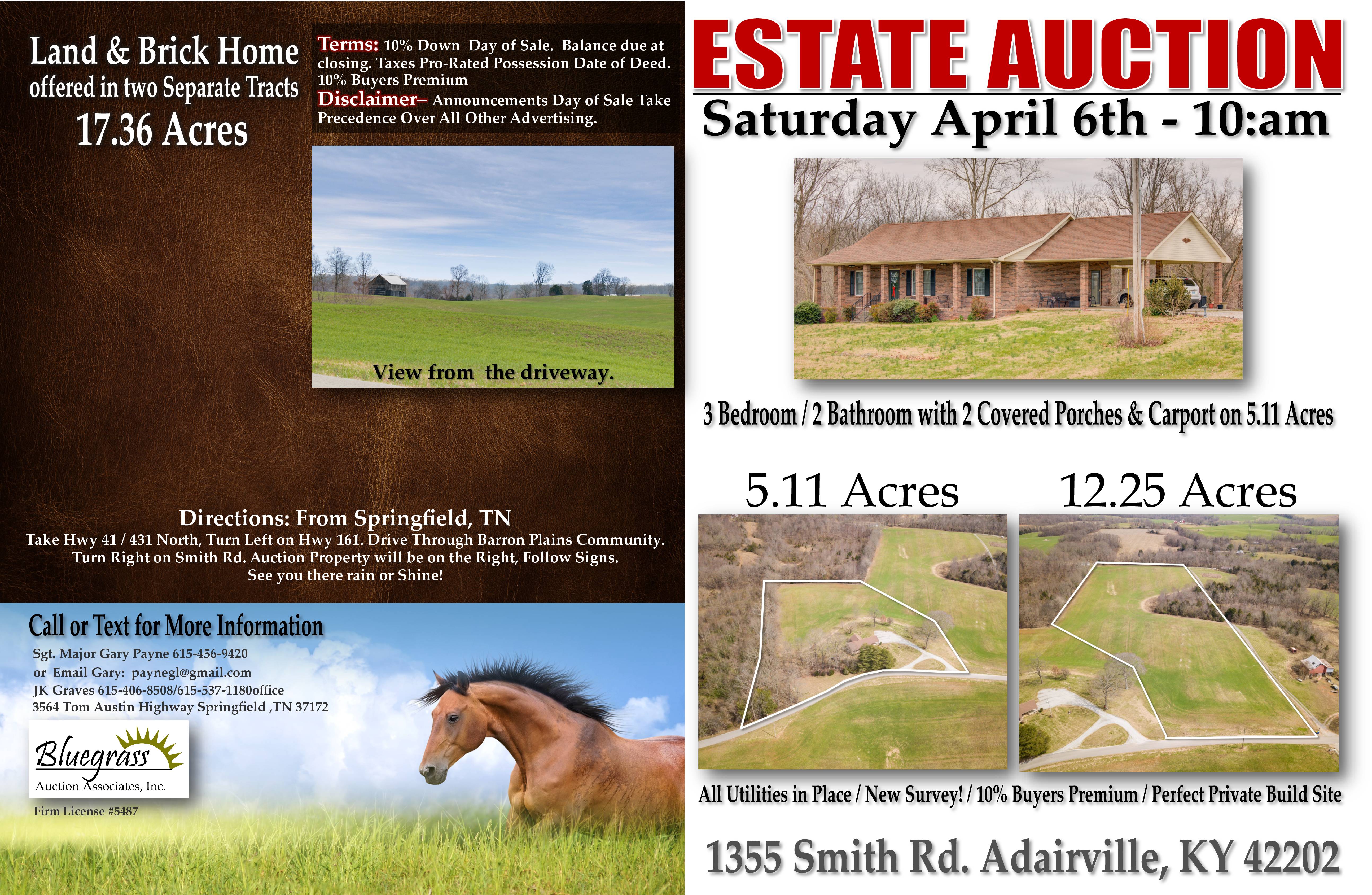 Huge Estate Auction to be Held with over 17 acres in KY lannasmith2