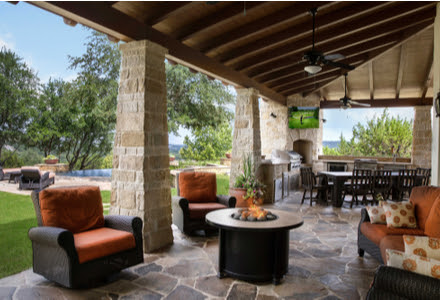  living room with fireplace and large overhead shelf