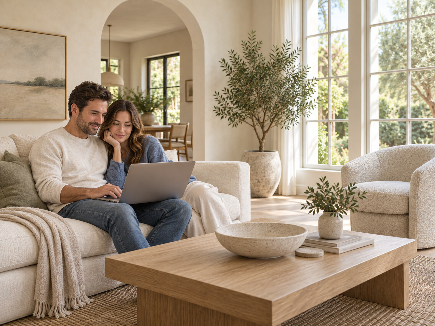 couple looking at laptop computer