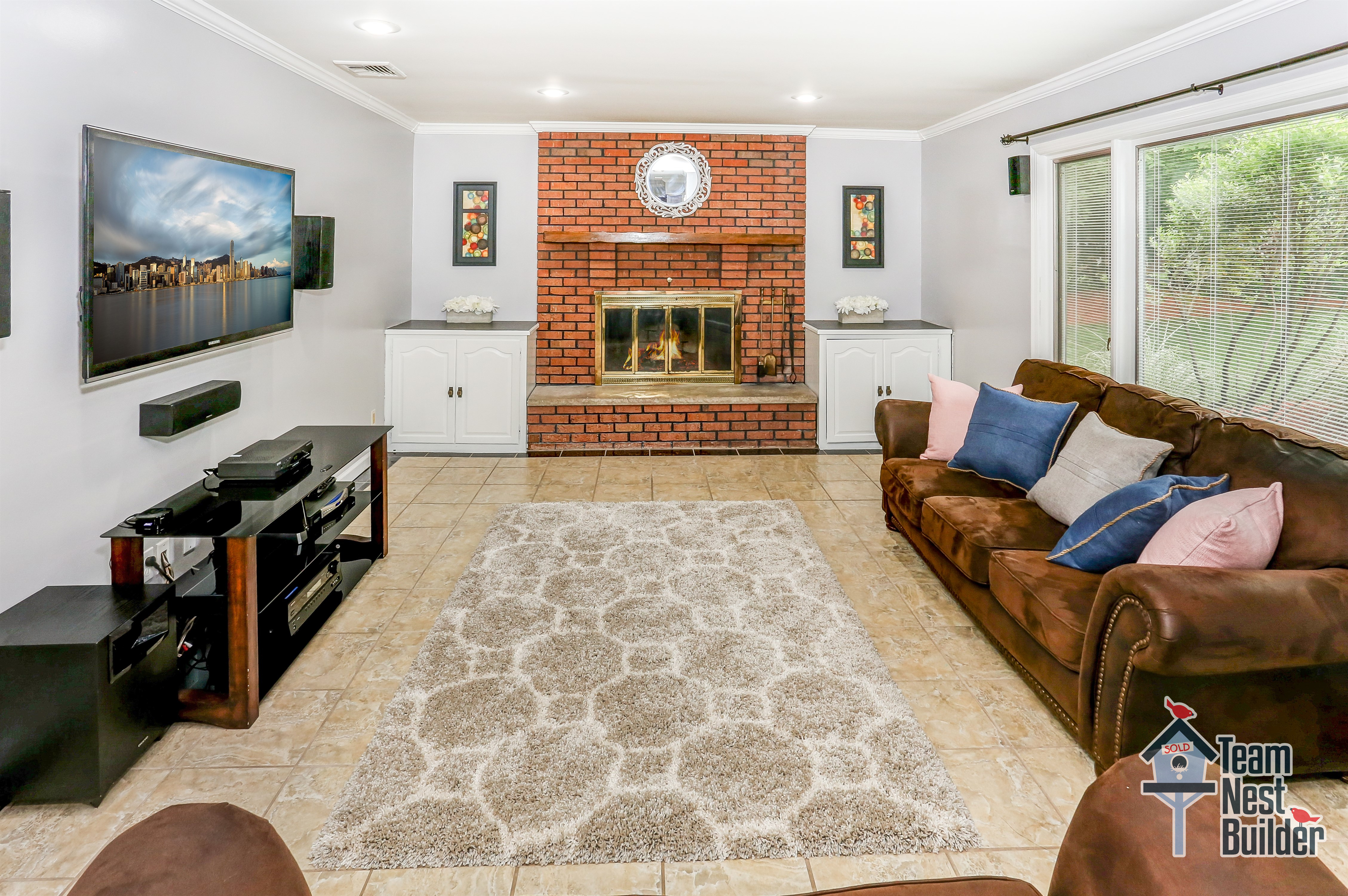 Cozy up in this family room Cozy up in this family room